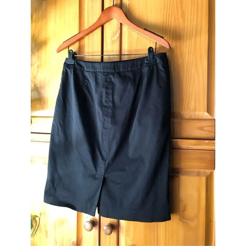 Lauren Ralph Lauren Black Pencil Skirt Size 10 Stretch Cotton